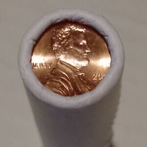 2025 P Uncirculated Lincoln Shield Penny (1 Roll) BU Red Blank Bank Wrapped Roll